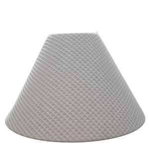 Vintage Waffle-Textured Cone Lamp Shade – Neutral Beige with Spider Fitter